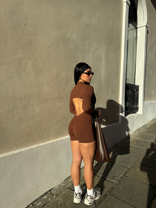 CARIBEÑA BROWN ROMPER
