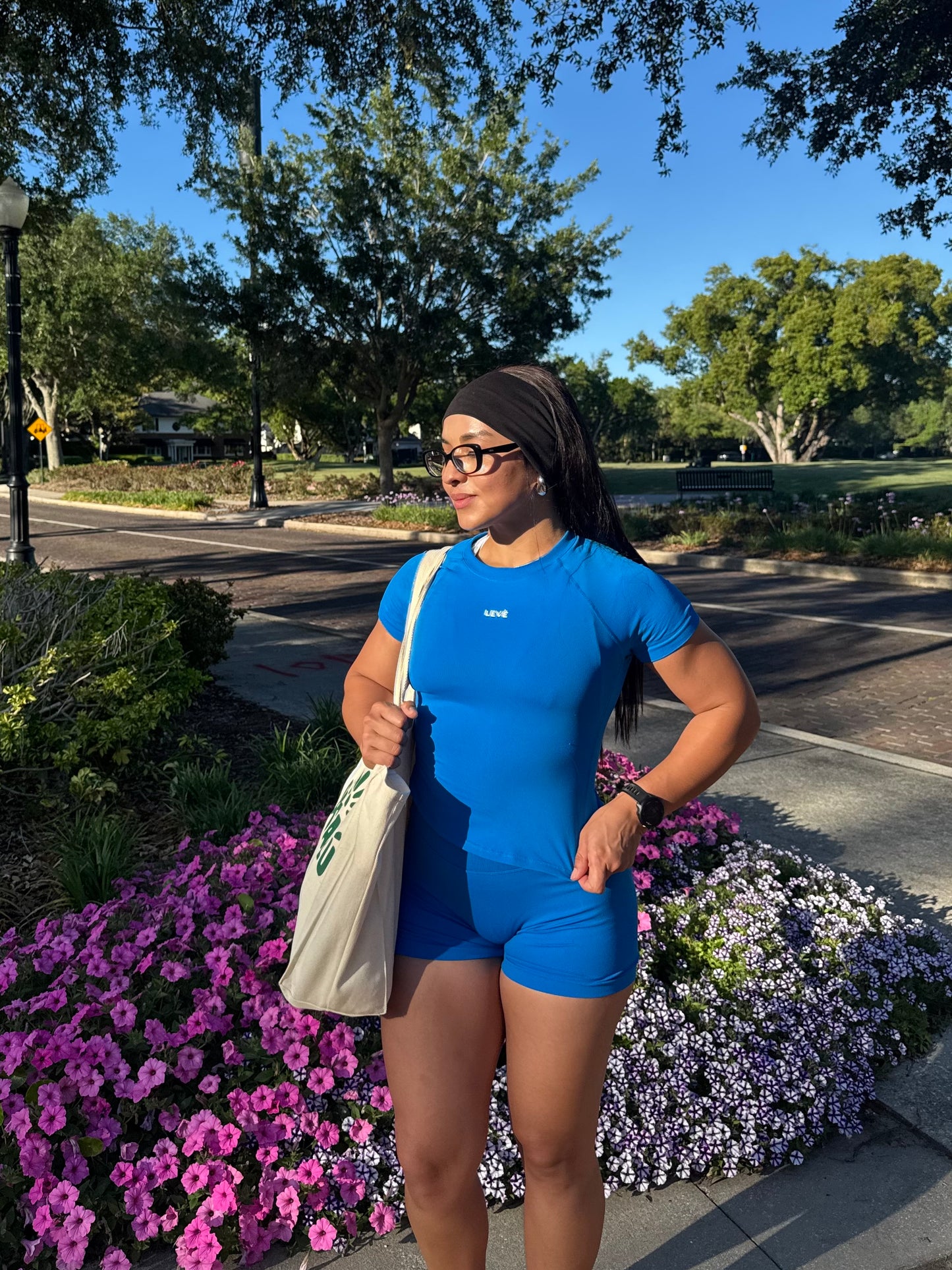 Elevé Blue Seamless Top