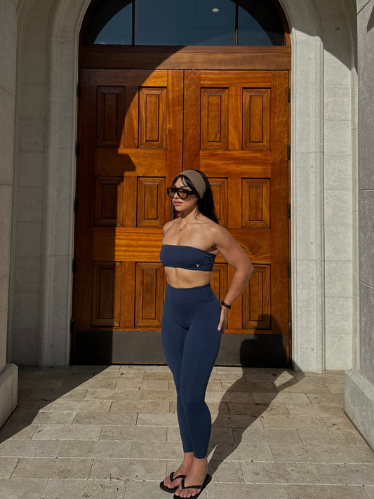 Glow Bandeau Top Navy