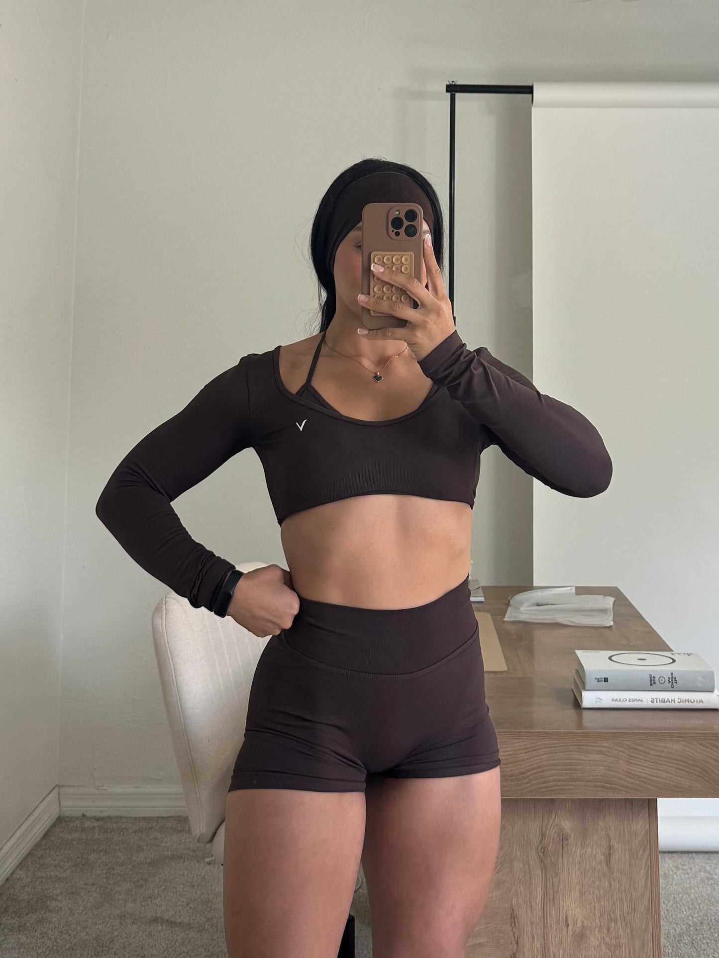 Elevé Chocolate Longsleeve and Short Set