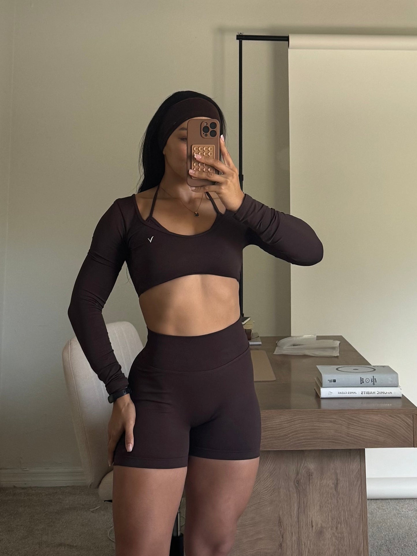 Elevé Chocolate Longsleeve and Short Set