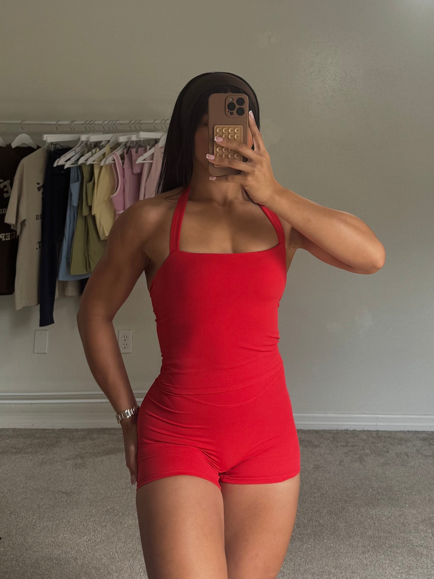 Elevé High Waist Short Red
