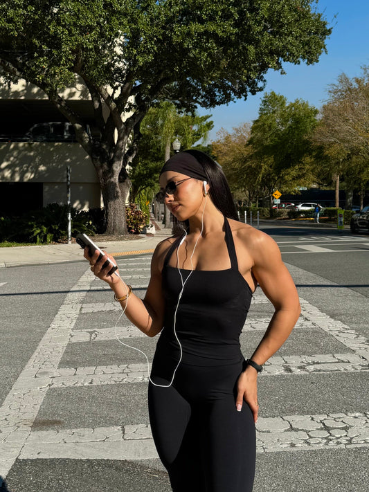 Levé Halter Neck Mid Vest with Built in Bra